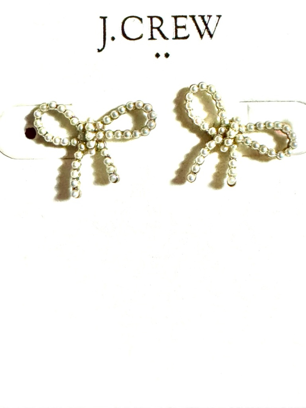 New! J. Crew Pearl bow stud earrings